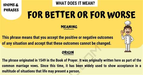 for better or worse meaning - for better meaning